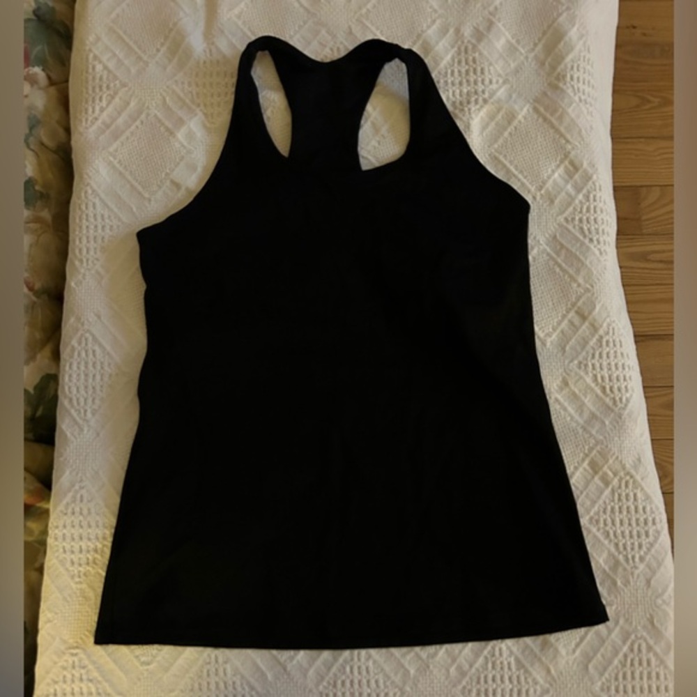 K-Deer Racer Back Tank Top with Built-in-Bra Black Size L Large